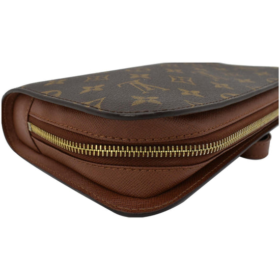 Louis Vuitton Brown Monogram Canvas Orsay Wrist Clutch Bag with brass  hardware For Sale at 1stDibs