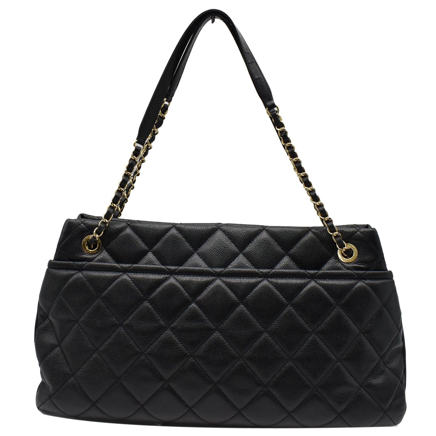 CHANEL Authentic Quilted Soft Elegance Jumbo Flap Bag Black Gold Crossbody  Chain  eBay