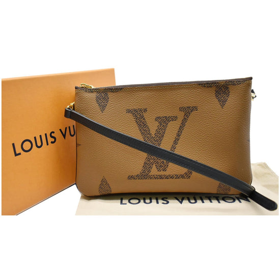 Louis Vuitton Giant Flower Monogram Double Zip Pochette Reverse Bicolor Bag  New