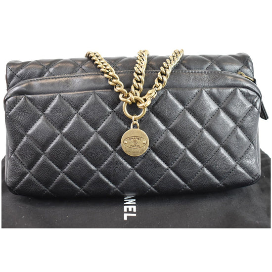 CHANEL CC Crown Flap Small Calfskin Leather Shoulder Bag Black