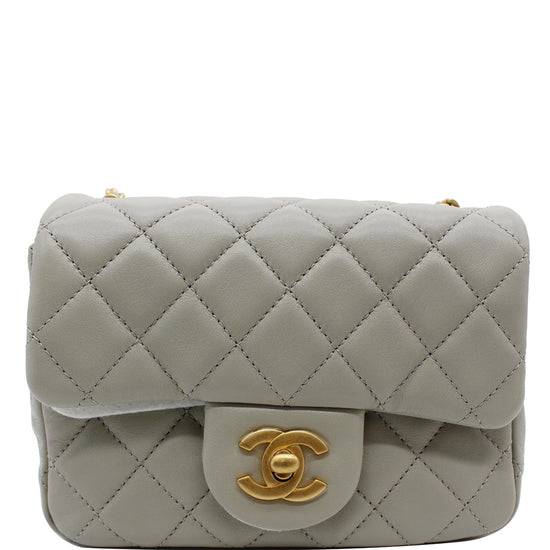 CHANEL CC Pearl Crush Mini Flap Quilted Lambskin Leather Shoulder Bag