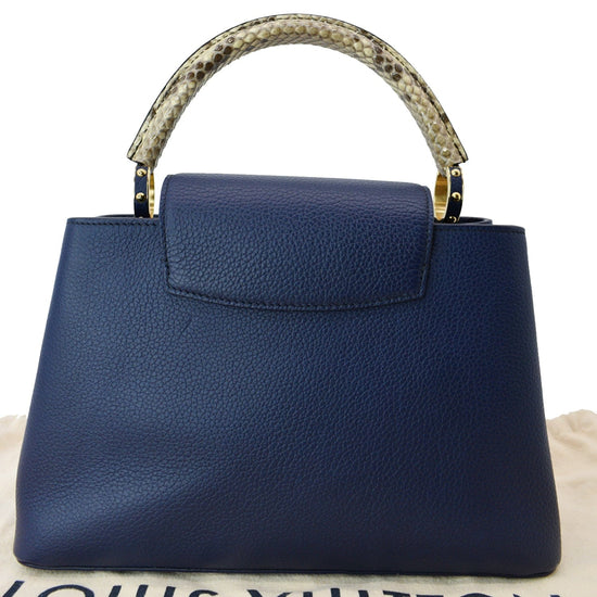 Louis Vuitton Navy Blue Capucines Python Handle Bag – The Closet