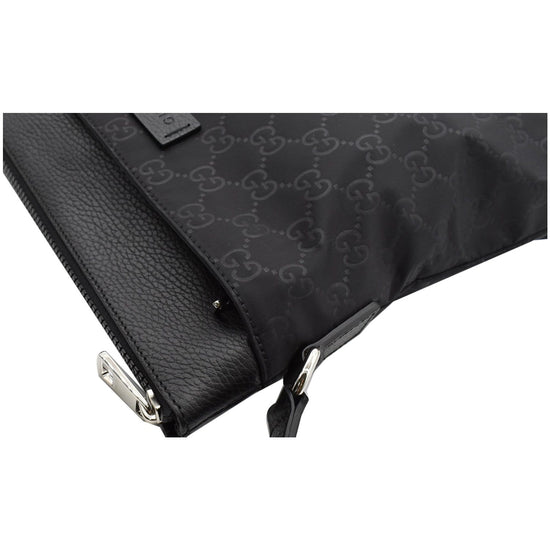 Gucci GG Monogram Nylon Small Messenger Bag Black