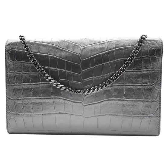 AMARA Bag Crocodile Black/Black Structured Shoulder Bag