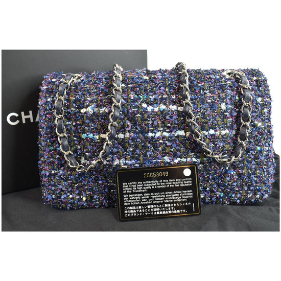 CHANEL multicolor TWEED TIMELESS CLASSIC MEDIUM FLAP Shoulder Bag