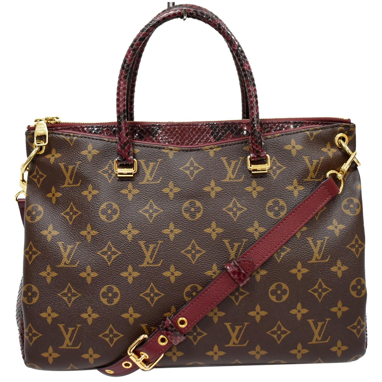 Louis Vuitton - Burgundy Monogram Canvas Python Pallas NM