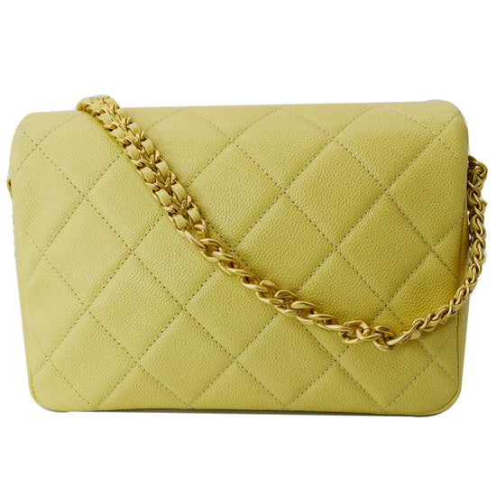 CHANEL Melody Flap Small Quilted Caviar Leather Shoulder Bag