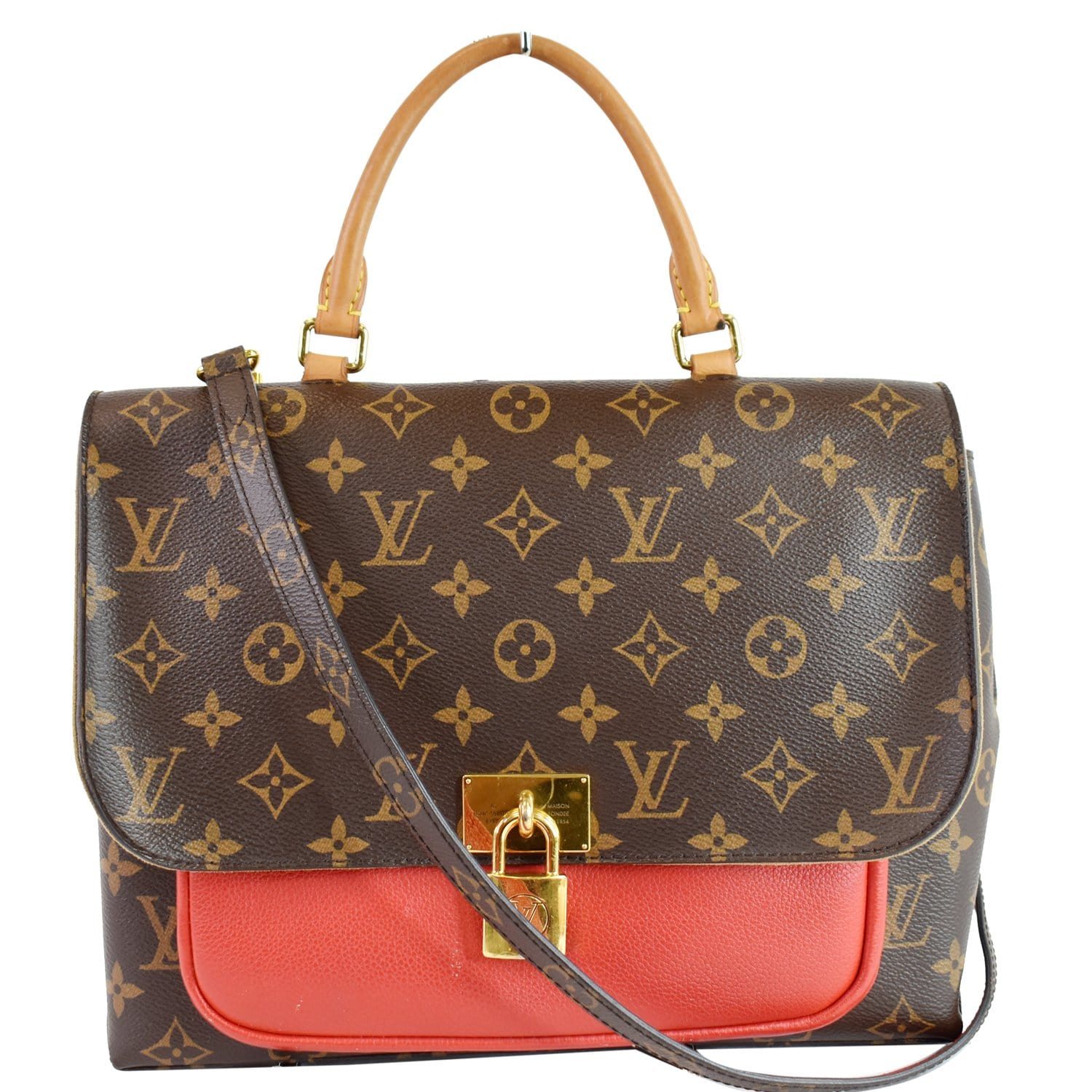 M44286 Louis Vuitton 2019 Monogram Marignan Messenger- Coquelicot