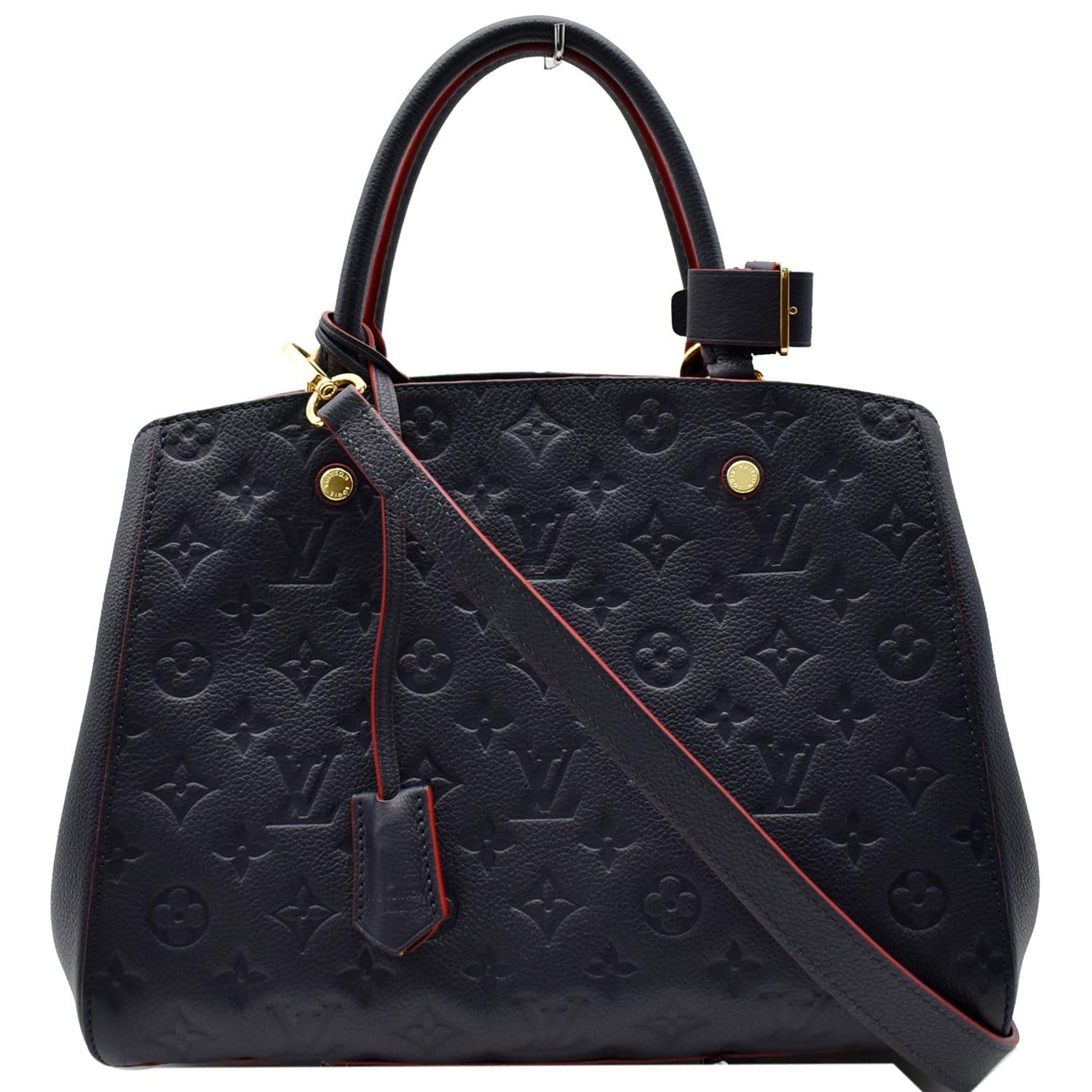 Louis Vuitton Montaigne Handbag Monogram Empreinte Leather BB Blue 214954150