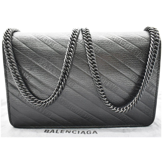 Balenciaga Round Quilted Jacquard Bb Wallet On A Chain Red Satin Cross -  MyDesignerly