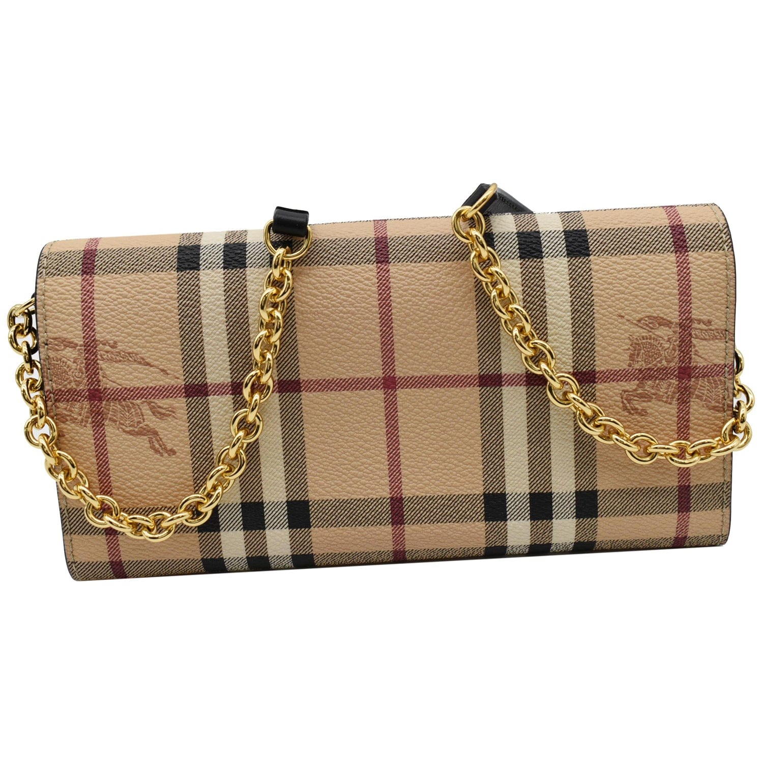 Burberry Henley Haymarket Check Canvas Wallet On Chain Bag