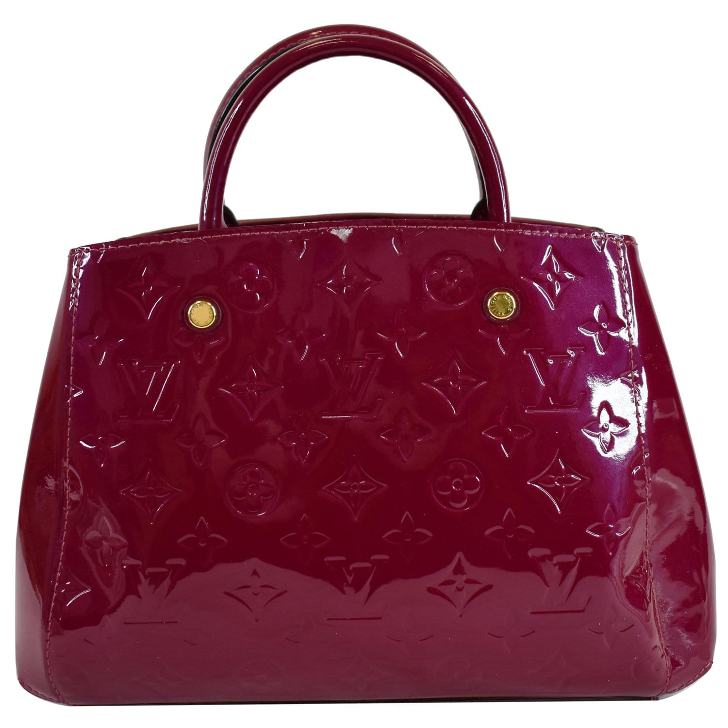 Louis Vuitton Montaigne Bb Vernis Leather Tote Shoulder Bag Magenta