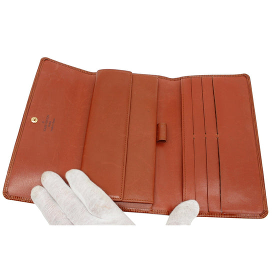 Louis Vuitton Orange Large Wallet in Epi Leather