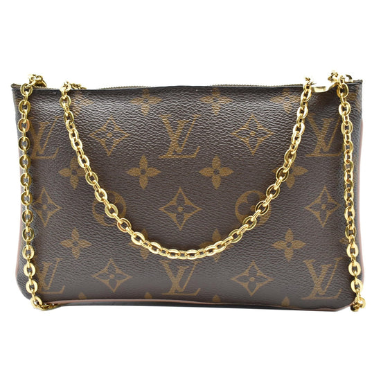 Louis Vuitton Pochette Double Zip Monogram Blooming Flowers Brown/Rose  Ballerine in Coated Canvas/Leather with Gold-tone - US