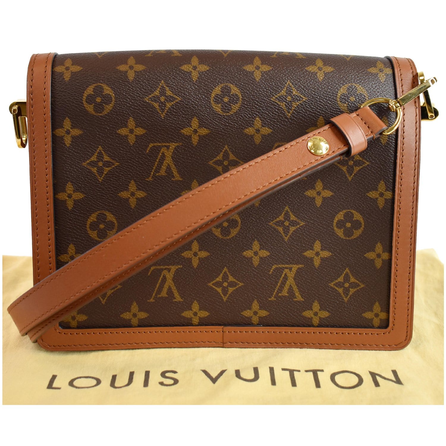 LOUIS VUITTON Dauphine MM Monogram Reverse Canvas Shoulder Bag Brown