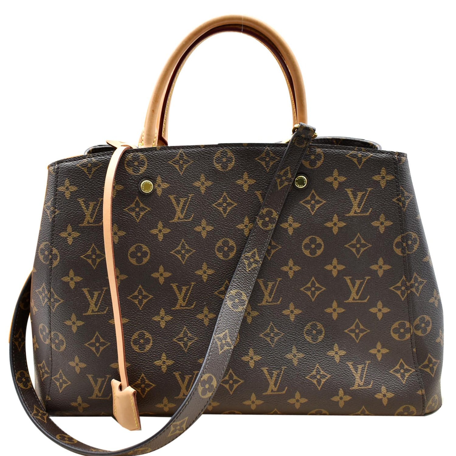 LOUIS VUITTON Montaigne GM Monogram Canvas Shoulder Bag Brown