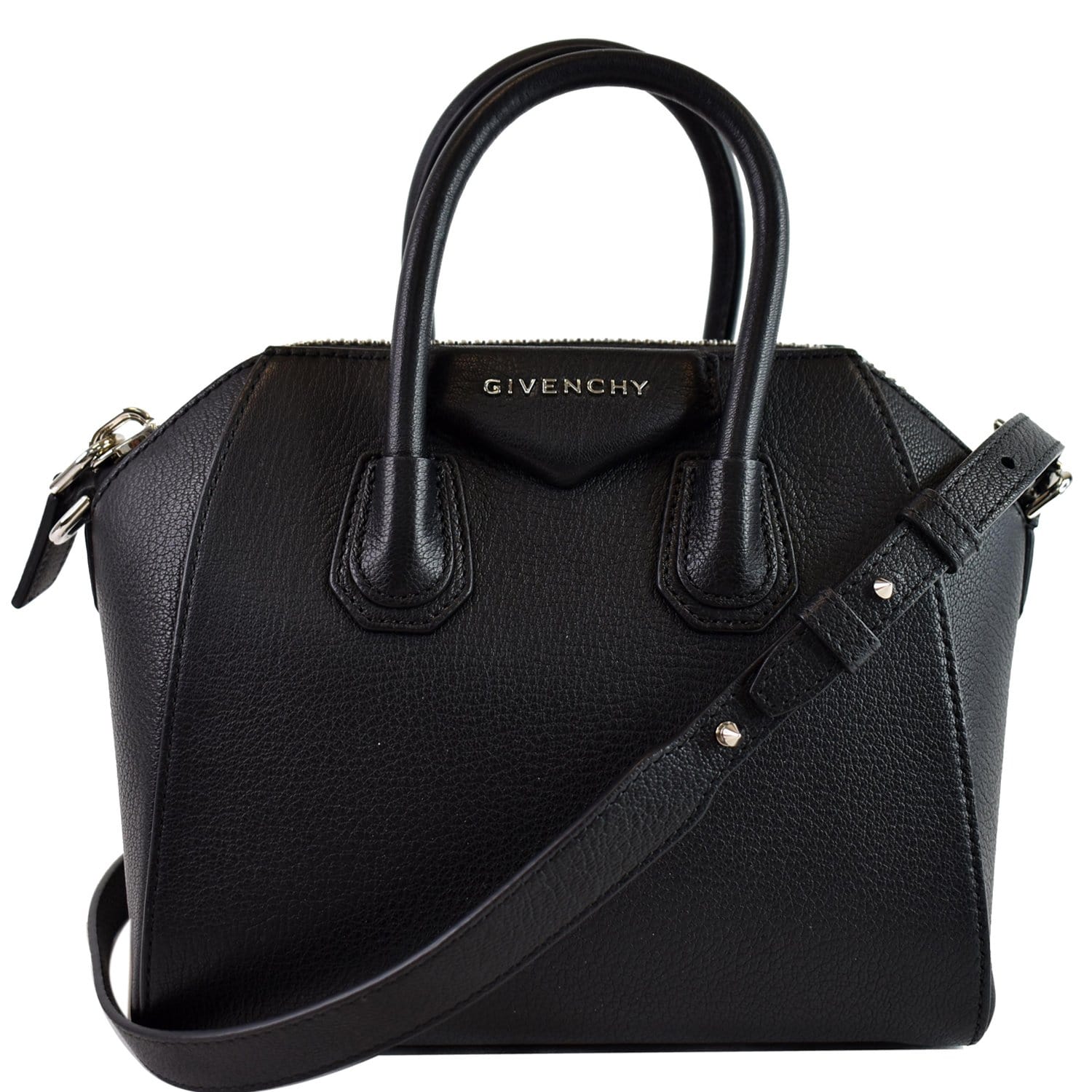 Shop Givenchy Mini Antigona Top Handle Bag In Grained Leather