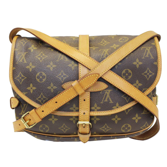 Authentic Louis Vuitton Monogram Saumur 30 Messenger Crossbody Handbag  M42256