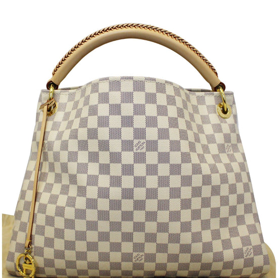 Sold at Auction: Louis Vuitton, LOUIS VUITTON, LARGE ARTSY DAMIER AZUR  CANVAS BAG, CREAMY WHITE AND BLUE CHECKERED RUBBERIZED COTTON