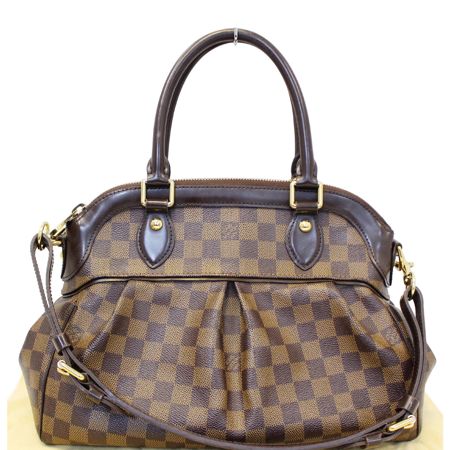 LOUIS VUITTON Trevi PM Damier Ebene Brown Shoulder Bag-US