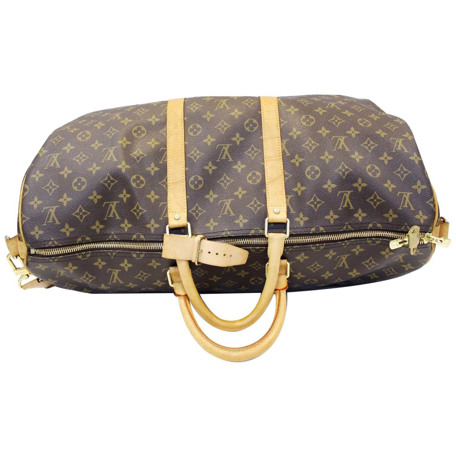 LOUIS VUITTON Keepall Bandouliere 55 Monogram Canvas Travel Bag Brown-US