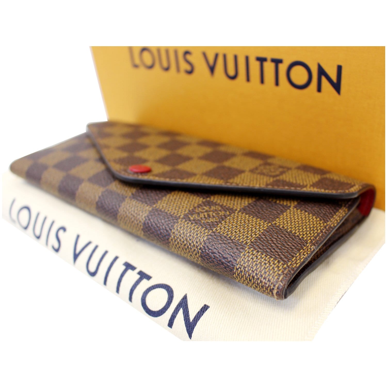 Louis Vuitton Josephine Wallet Damier Ebene Red Lining in Coated Canvas  with Red - US