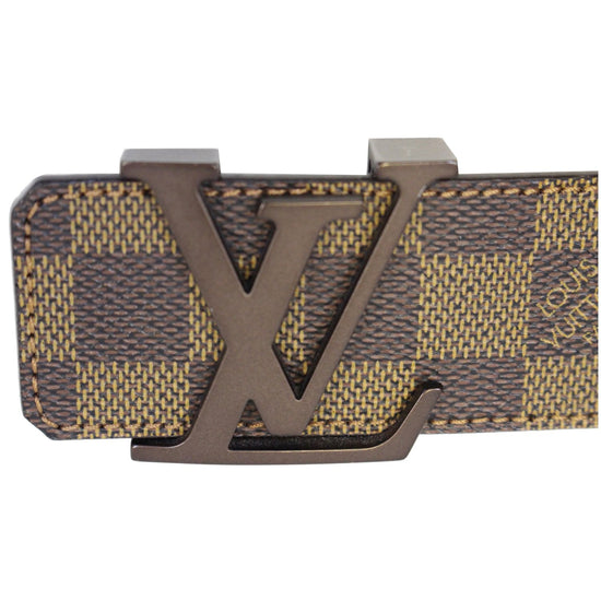 Louis Vuitton Damier Ebene Canvas LV Initiales Slim Belt 80CM