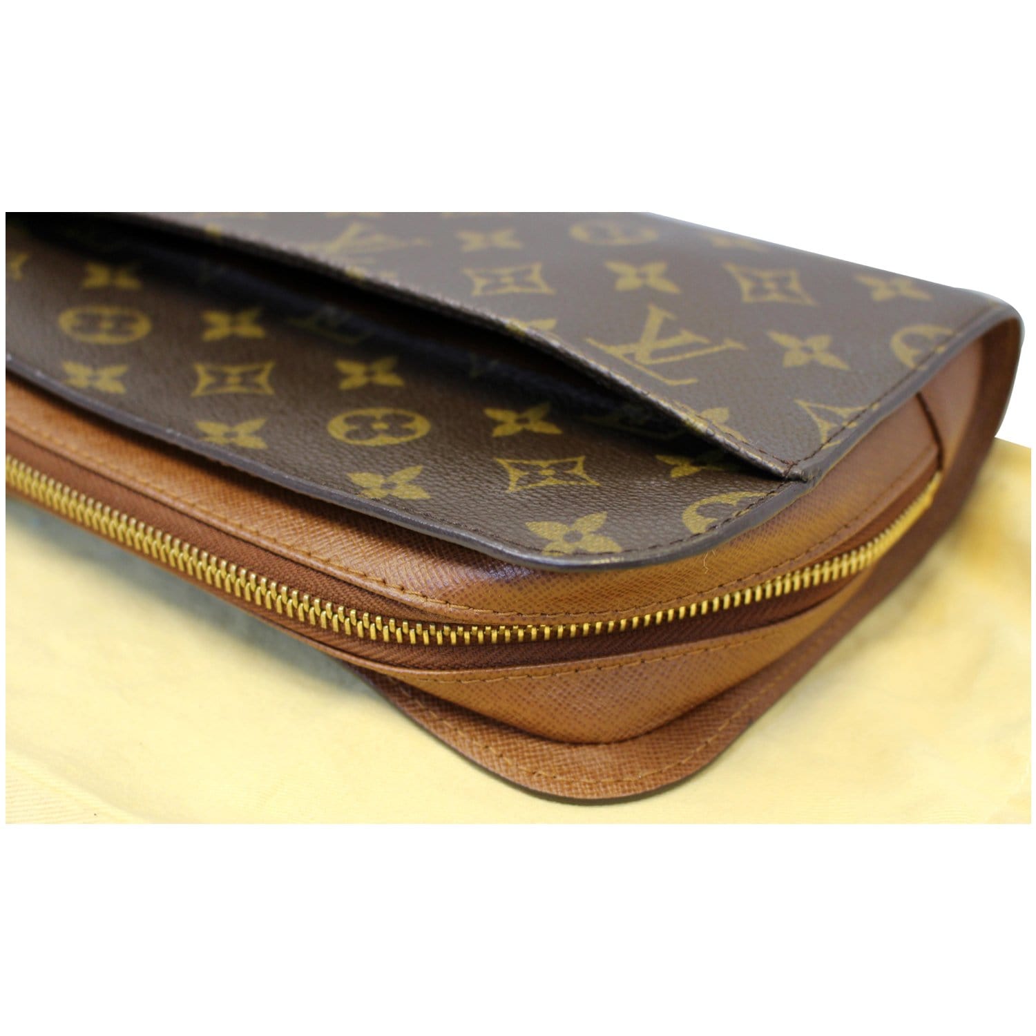 LOUIS VUITTON Orsay Monogram Canvas Clutch Bag Brown-US