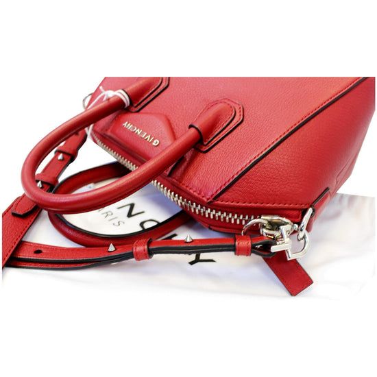 Givenchy Antigona Mini Red Grained Calfskin Silver Hardware – Coco Approved  Studio