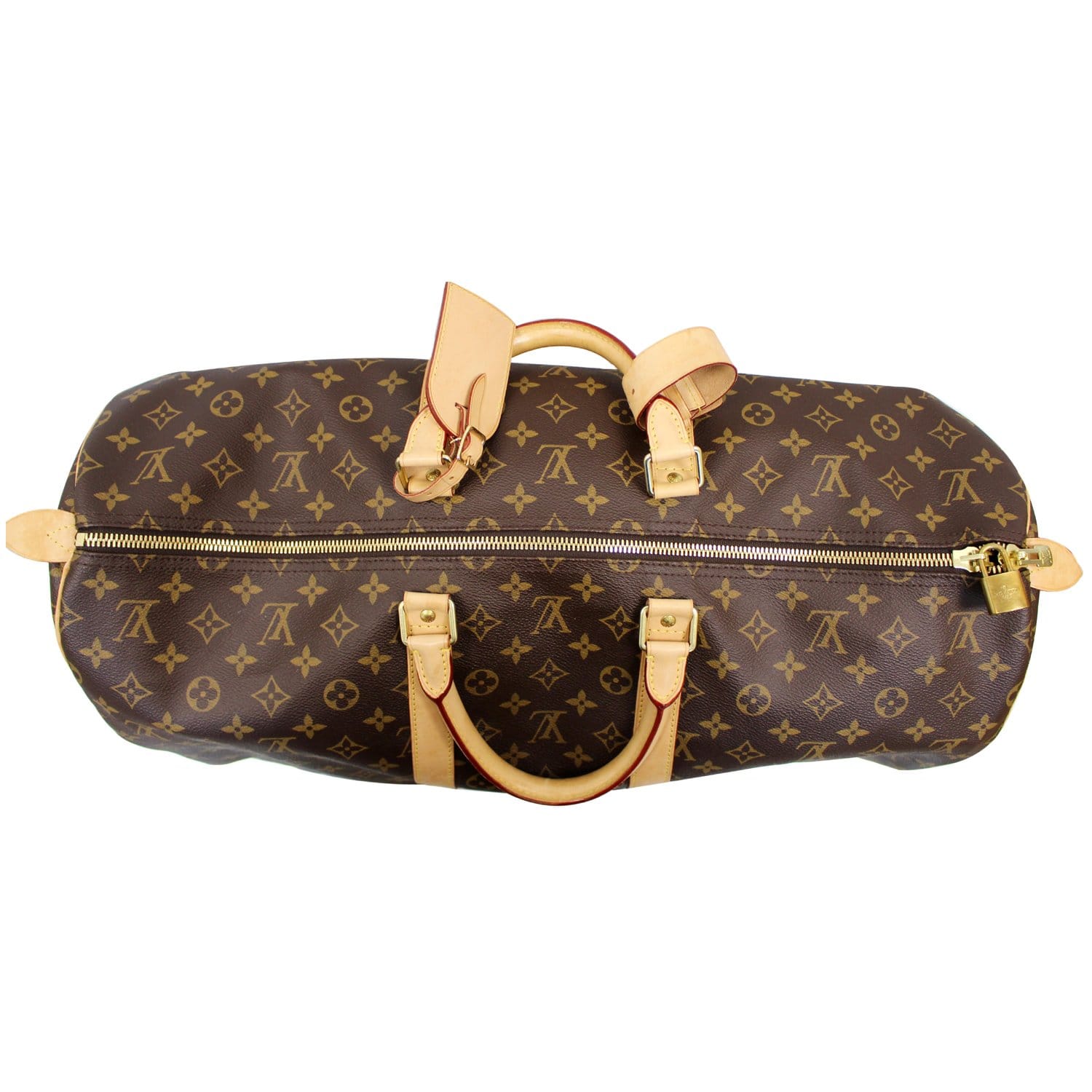 LOUIS VUITTON Keepall 55 Monogram Canvas Bostan Bag Brown