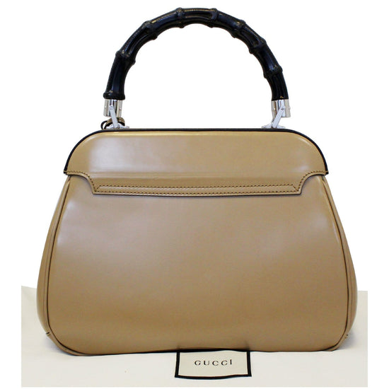 GUCCI Lady Lock Calfskin Bamboo Top Handle Bag Beige 331830