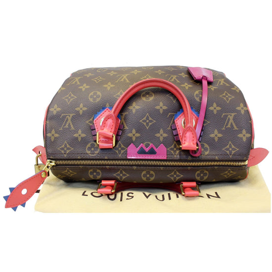 Sold at Auction: Louis Vuitton - LV - Speedy Totem 30 Brown Monogram -  Violet Top Handle Bag