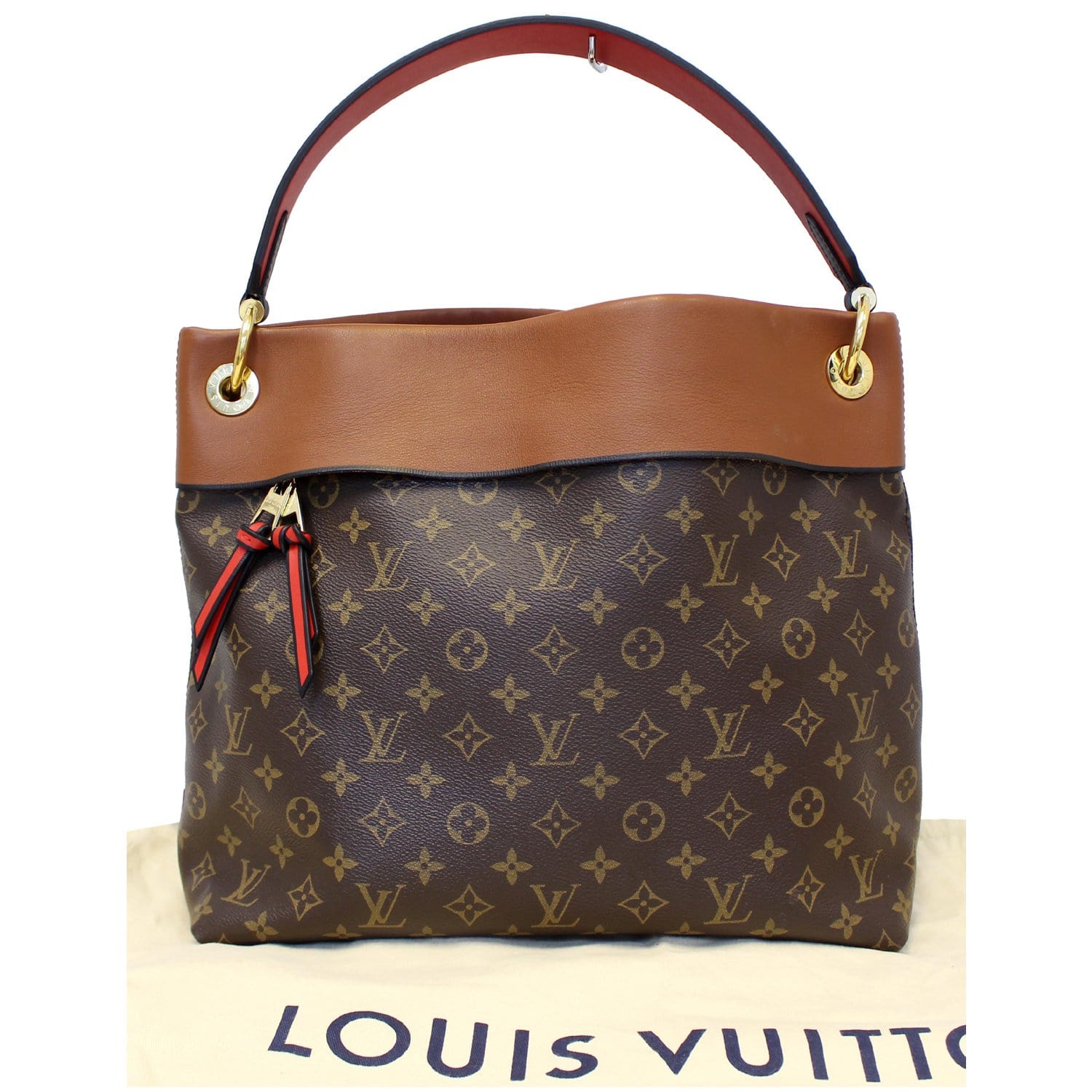 LOUIS VUITTON Tuileries Monogram Canvas Hobo Bag Caramel-US