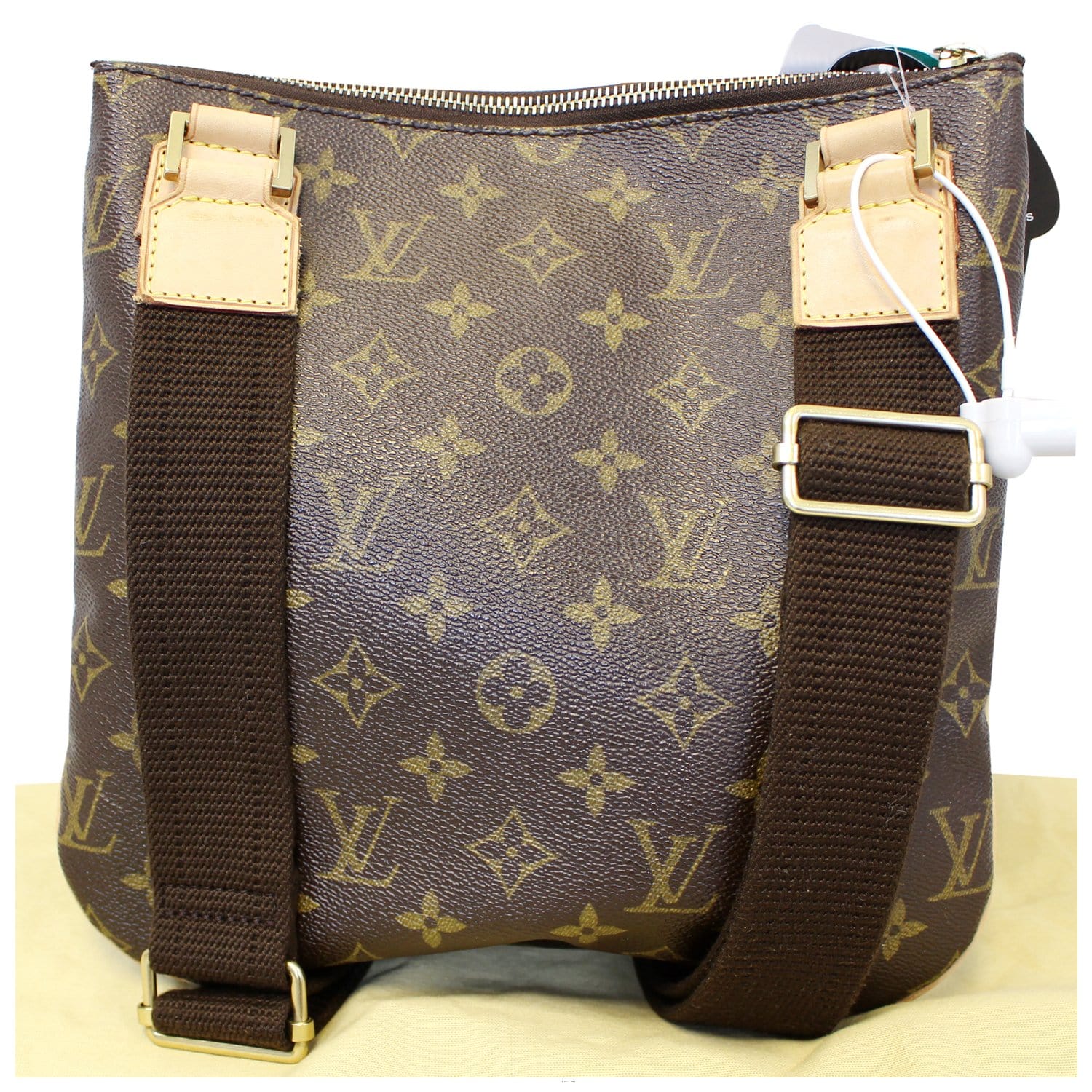 2004 Louis Vuitton Brown Monogram Coated Canvas and Vachetta Leather Boulogne  30 at 1stDibs