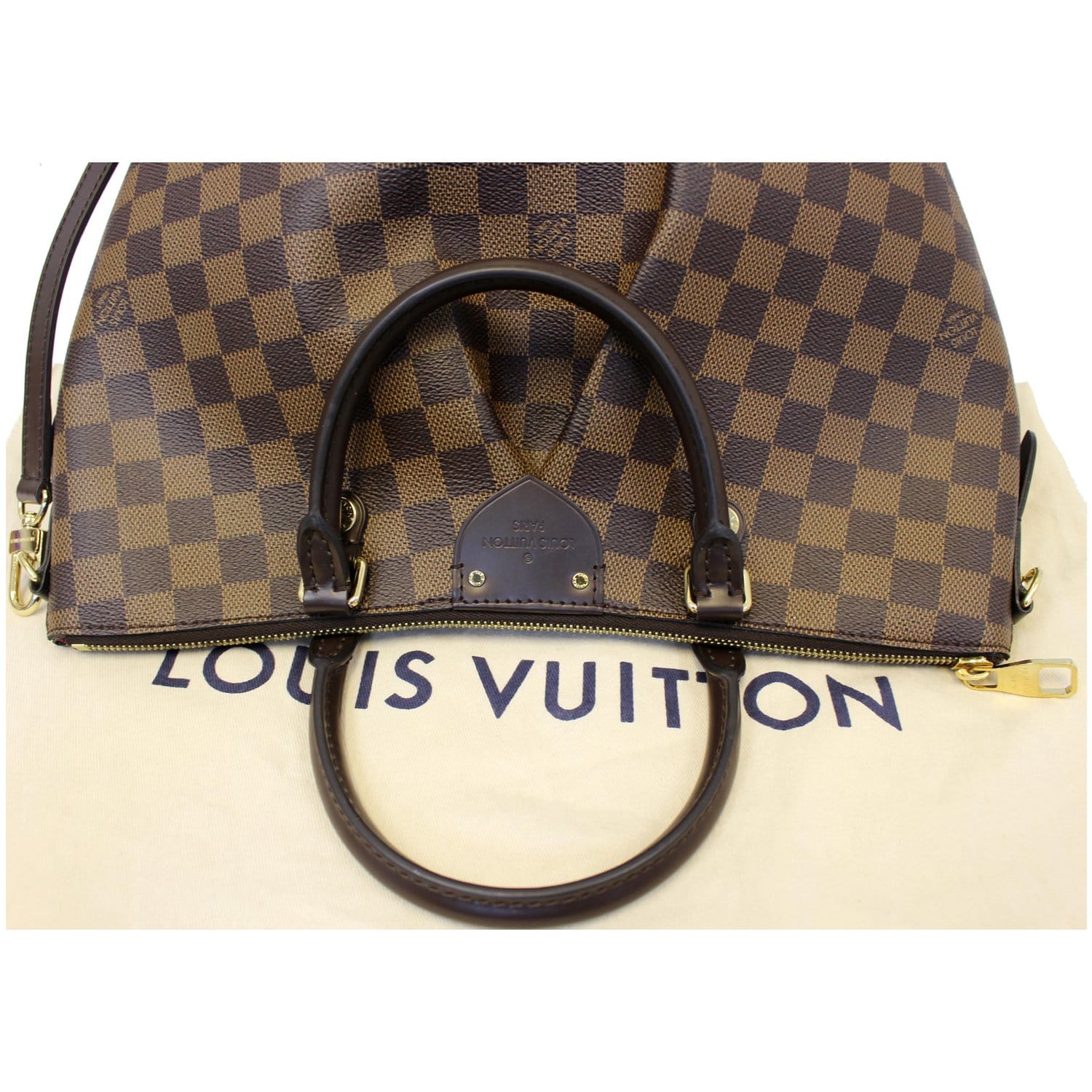 Louis Vuitton Damier Ebene Siena PM Shoulder Bag Brown