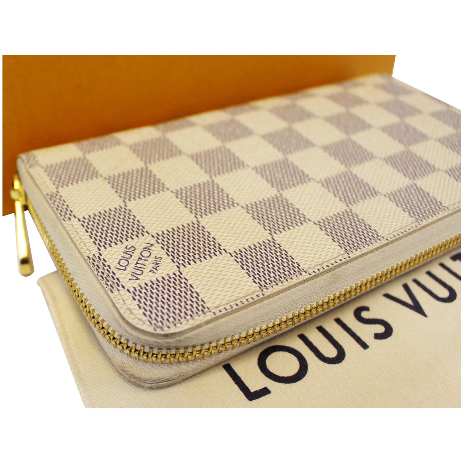  LOUIS  VUITTON  Damier Azur Zippy Long Wallet  White  US