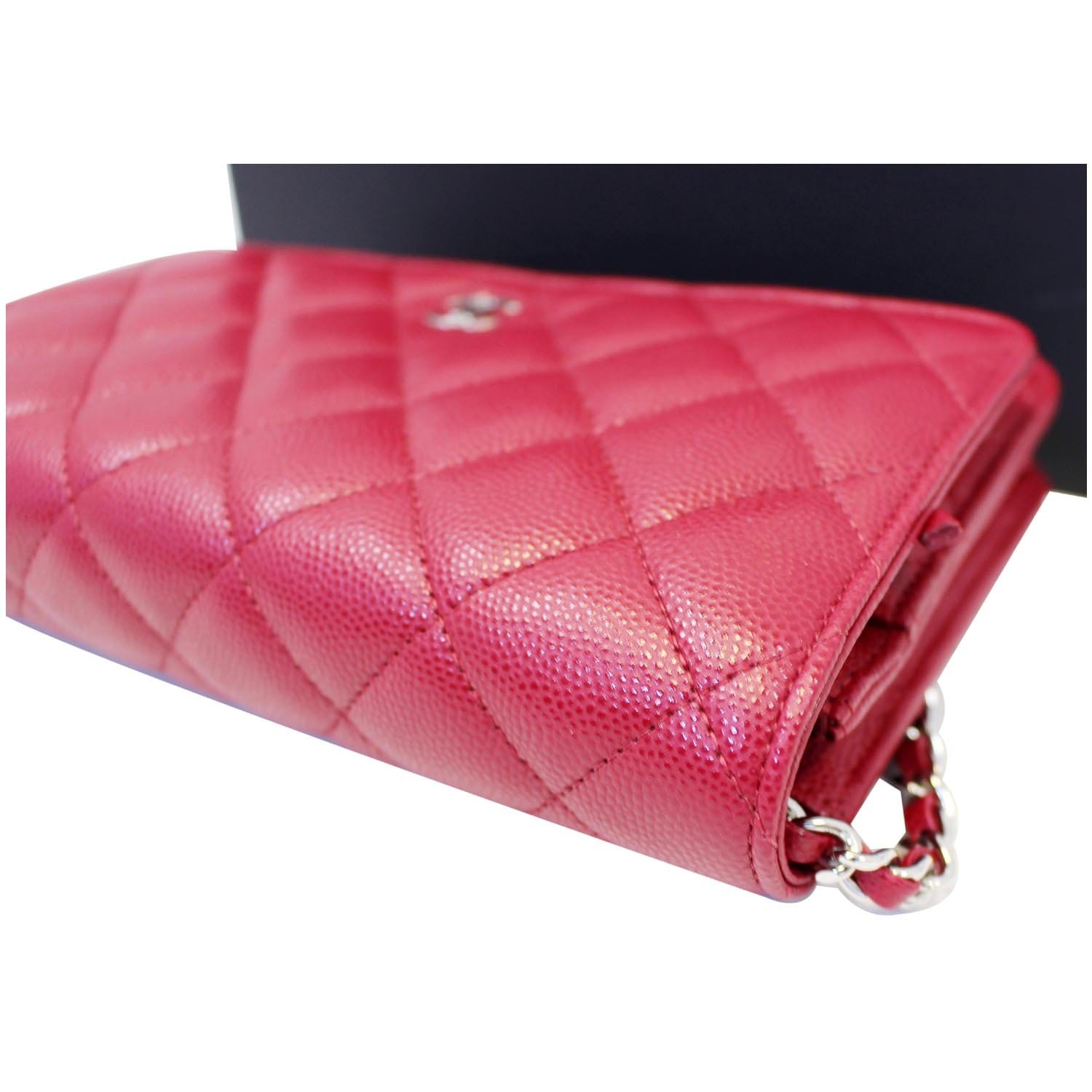 CHANEL Wallet On Chain WOC Clutch Crossbody Bag Red