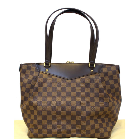 Westminster PM Damier Top handle bag in Coated canvas, Gold Hardware