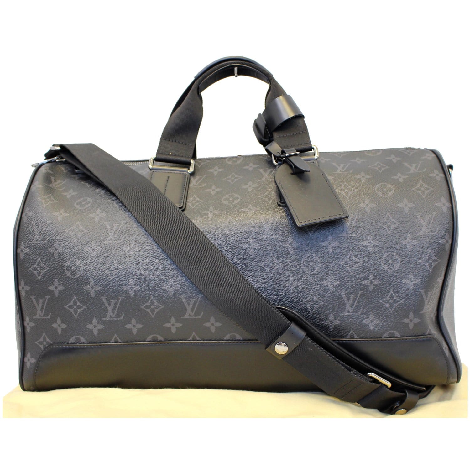 LOUIS VUITTON Keepall Voyager Monogram Eclipse Travel Bag Black-US