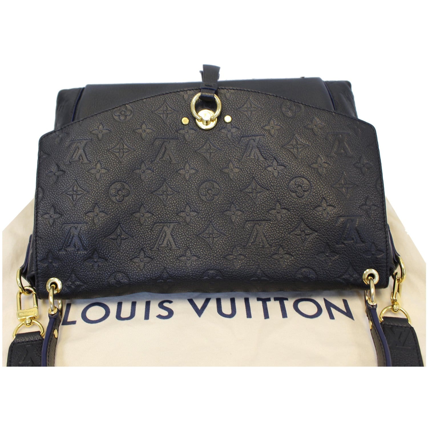 LOUIS VUITTON Blanche MM Empreinte Leather Shoulder Bag Black