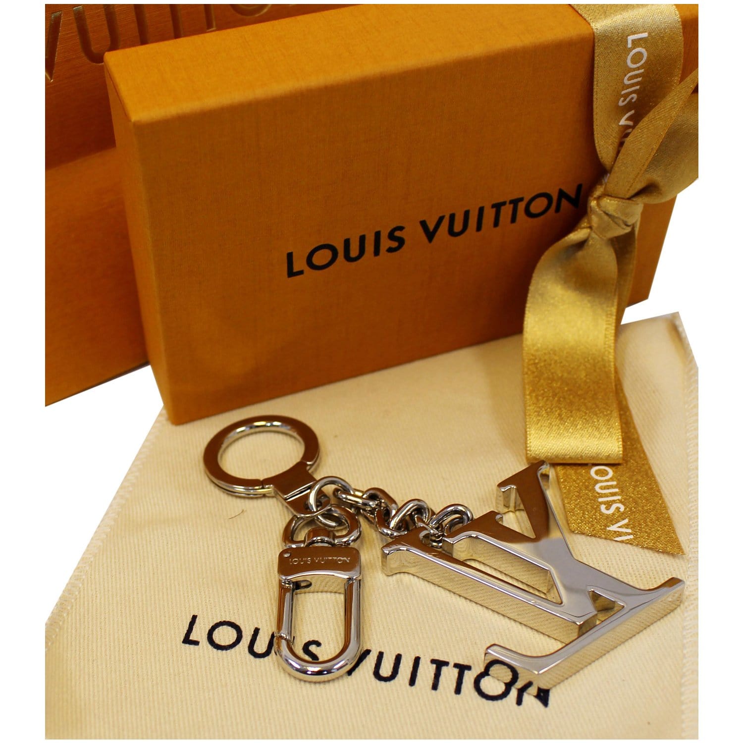 LOUIS VUITTON LV Facettes Bag Charm Key Holder Gold 195976