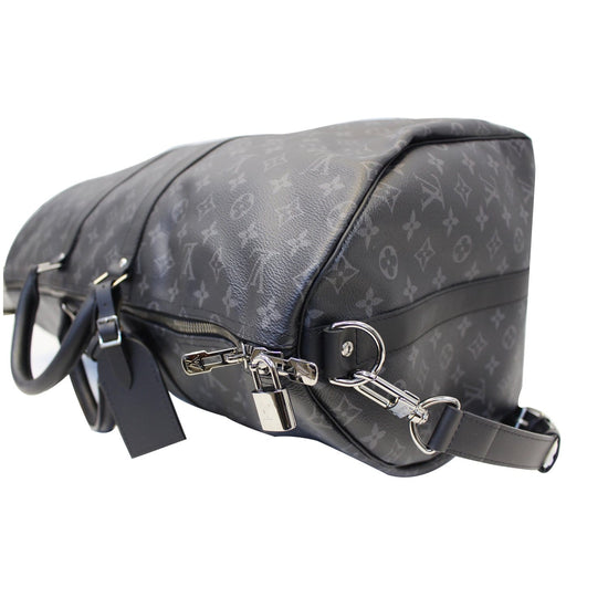 Louis Vuitton Black Monogram Eclipse Keepall Bandouliere 55 Duffle Bag Strap 39L0V