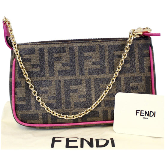 FENDI Zucca Spalmati Pochette Tobacco Viola 1242264