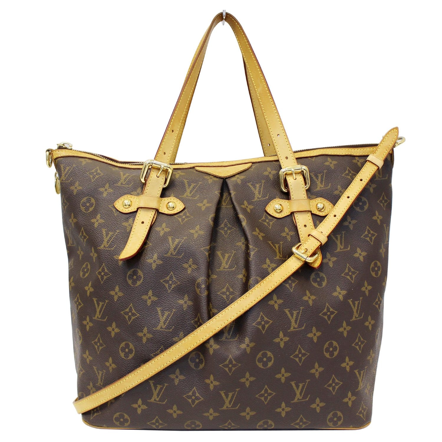 Louis Vuitton Neverfull GM Monogram Canvas Tote Bag with yellow