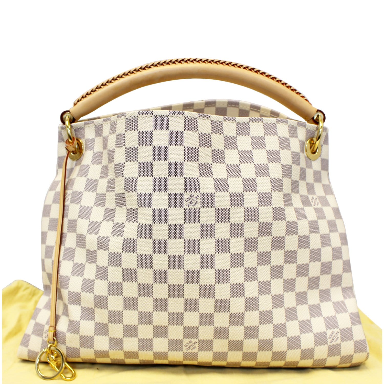 White Louis Vuitton Damier Azur Pochette Milla Trunks Labels MM Baguet –  Designer Revival