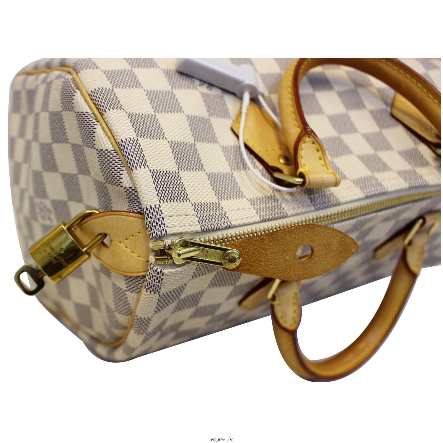 Louis Vuitton Damier Azur Canvas Speedy 30 Bag with Shoulder Strap -  Yoogi's Closet