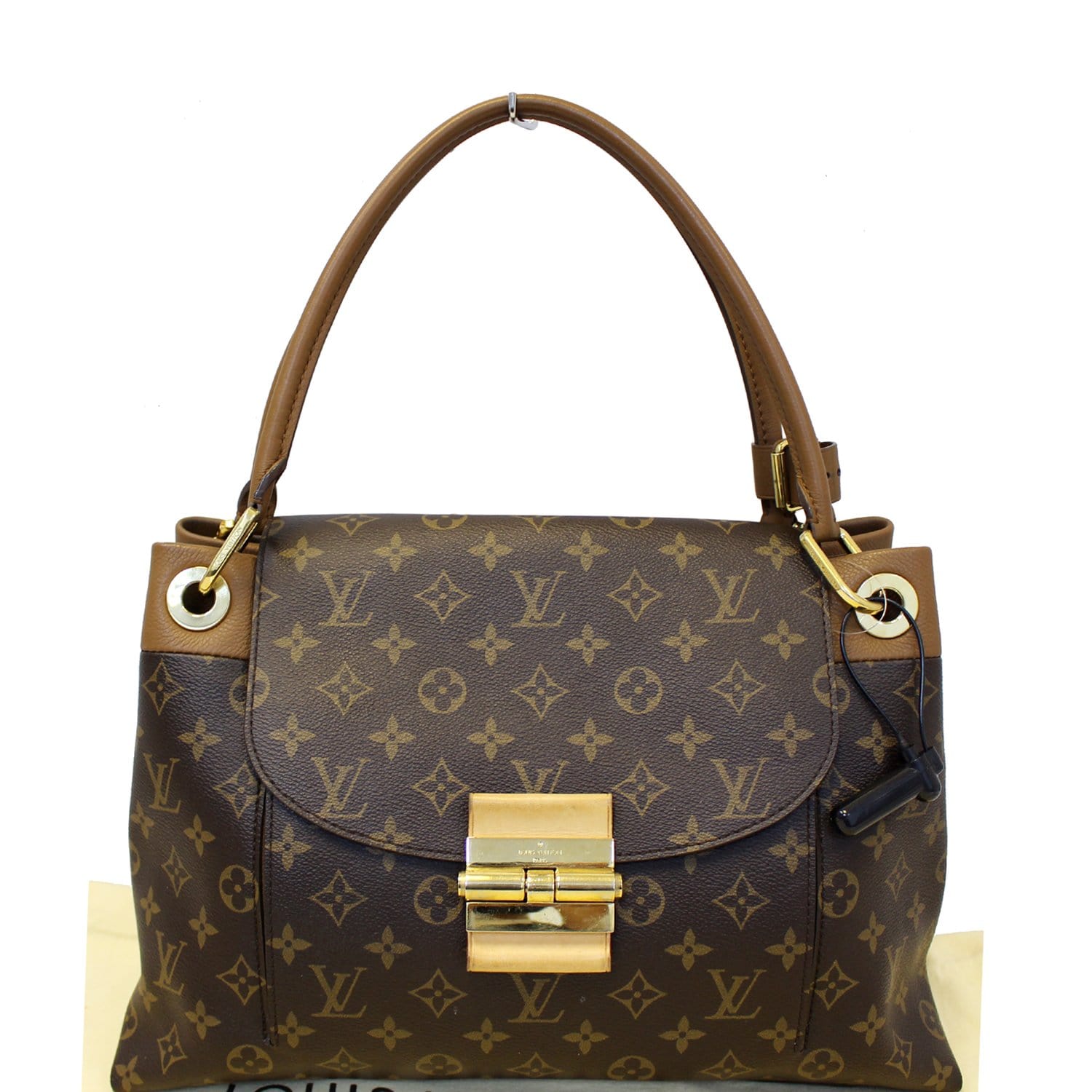 LOUIS VUITTON Olympe Monogram Canvas Satchel Shoulder Bag Camel-US