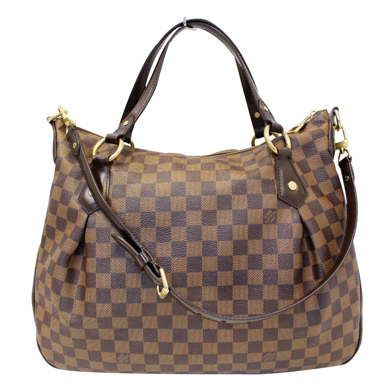 Louis Vuitton Damier Ebene Evora MM Tote Shoulder Bag