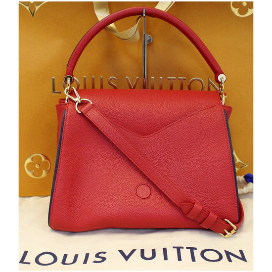 Double v leather handbag Louis Vuitton Navy in Leather - 22632586