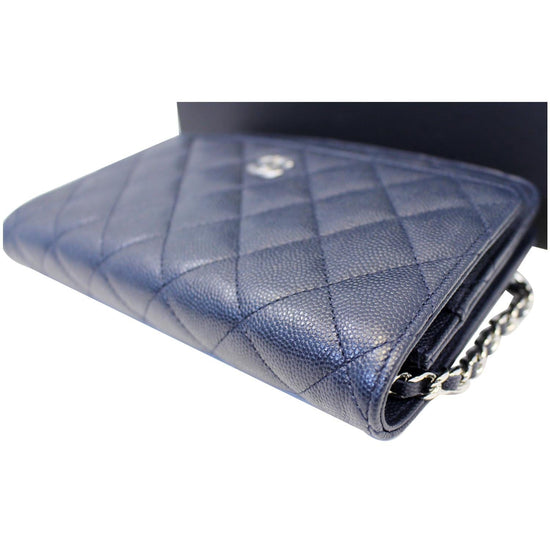 CHANEL Caviar Wallet On Chain WOC Navy Shoulder Bag Crossbody Navy blue  Leather ref.300831 - Joli Closet
